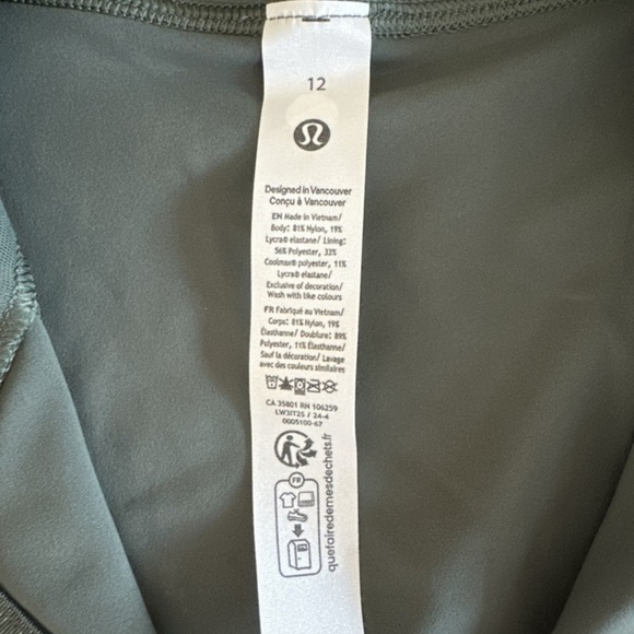 LULULEMON DEFINE CROPPED JACKET NULU DARK FOREST GOLD ZIPPER SZ 12 NEW - Picture 7 of 9